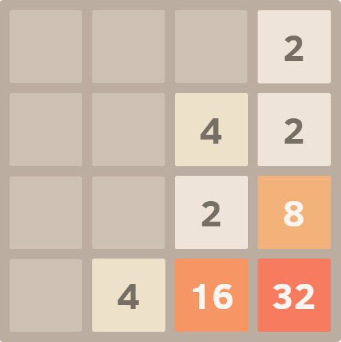 Tiles with small numbers being combined